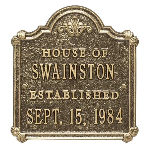Comfort House Personalized House Of Family Wall Plaque - MADE IN USA Cast Metal Established Date Sign - Wedding, Anniversary, Housewarming, Holiday Gift # J0492