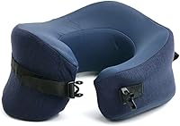 Vista 11 de C CUSHION LAB Almohada de viaje, galardonado diseño ergonómico patentado para mentón y cuello, almohada de espuma viscoelástica para el cuello