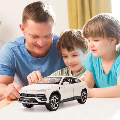 Image of DEOXY 1:24 Lamborghini Urus Car Model, Diecast Pull Back Car Toy car, Doors Open, Light and Sound, Boys Toys Kids Adults Gifts Black (Urus White)