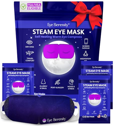 Steam Eye Mask Self-Heating Warm Compress for Dry Eye, Fast Relief for Stye, Puffy Sensitive Eyes - Moist Heat Mask for Sleep, 15 Pack