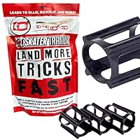 Skater Trainers (4pk Blk) - Training Wheels for Skateboard for Kids Ages 6-12 for Teenage Boys Girls Beginner Skate Tool Accessories Stocking Fillers Ramp Stickers Helmet Tech Deck