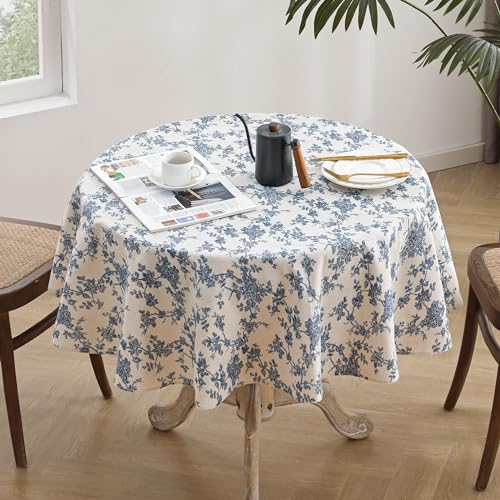 Aoztio Rustic Floral Round Tablecloth 55 Inch thumb #1