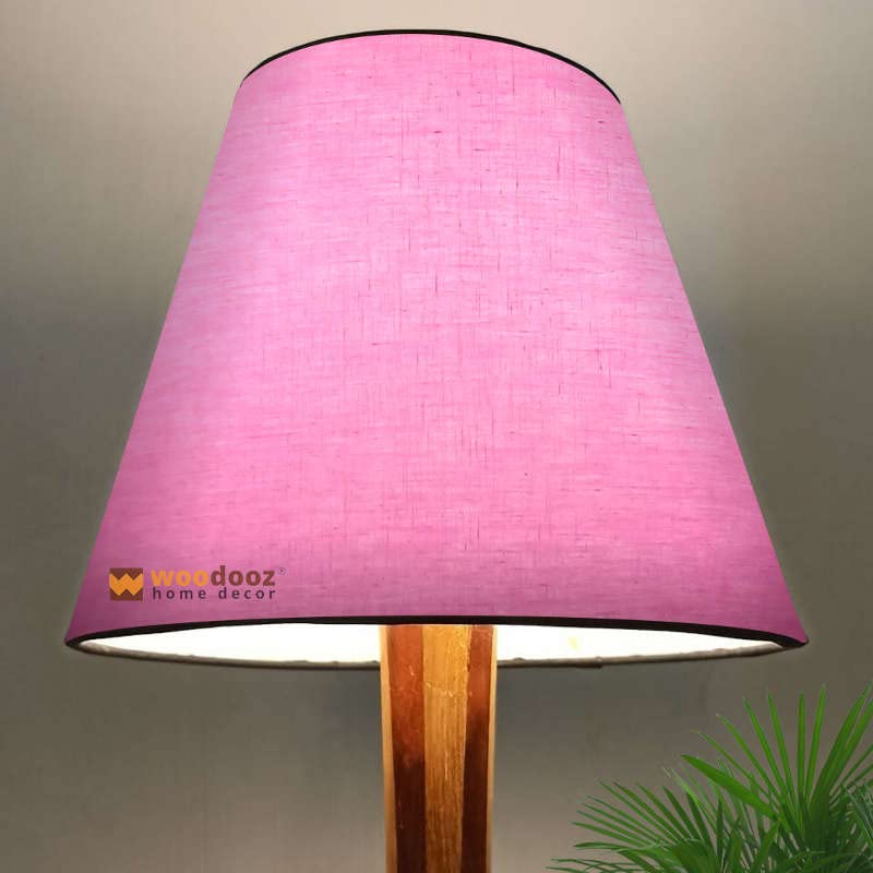 Woodooz home decor conical lamp shades for your bed side lamps, floor lamps and living room lamps (10 in dia, Pink fabric)-image-49
