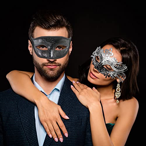 Image of Coddsmz Couple Masquerade Mask Set - Venetian & Mardi Gras Mask for Women & Men