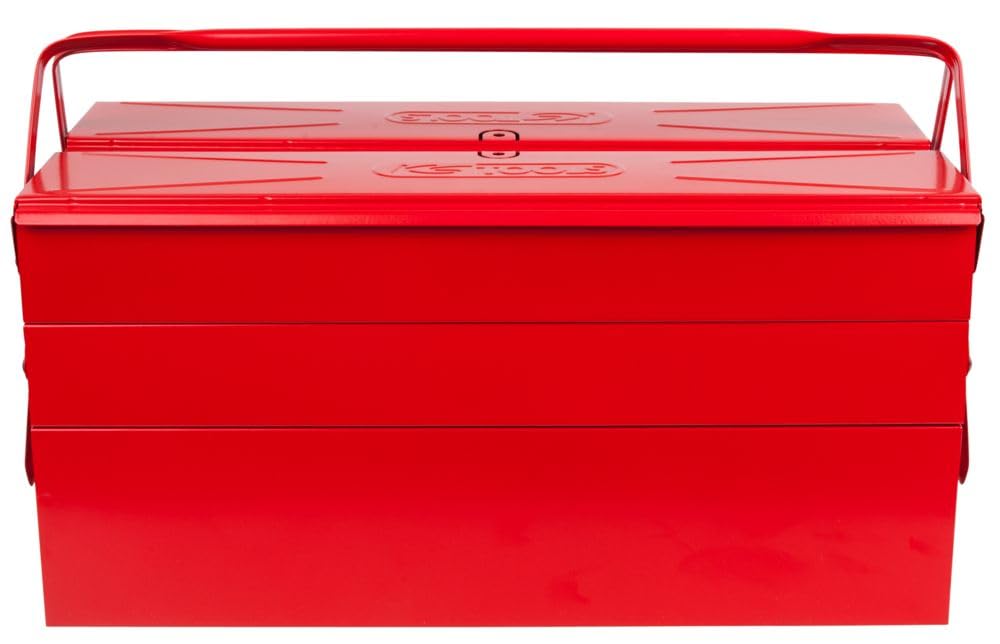 KS Tools - 999.0125 - Caisse à outils métallique - Coffret 5 compartiments - L.550 mm - Boîte à outils chantier et bricolage - Caisse métallique pour rangement et transport