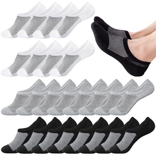 12 Pairs No Show Socks Men Low Cut Non Slip Ankle Short Athletic Running Novelty Casual Invisible Liner Socks