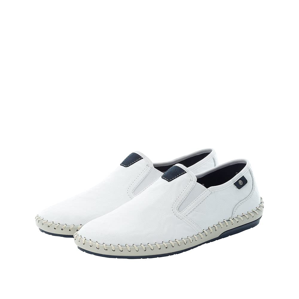 Rieker B4551-81 Herren Slipper Leder weiß weiß