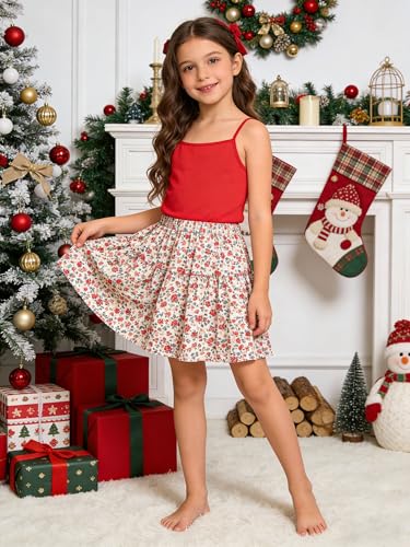 Image of Girls Undershirts Camisole Tank Tops for Kids with Adjustable Straps Cotton Dance Cami for Teen 5-12 Years