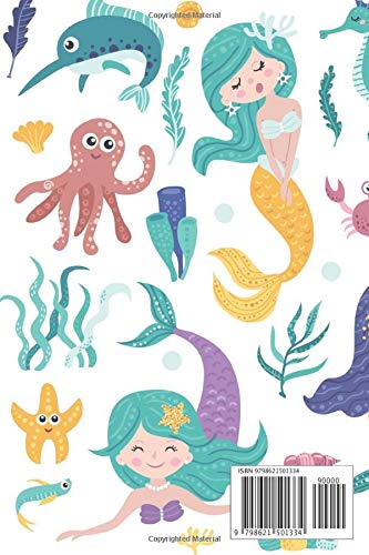 Mermaids Notebook for Girls: Writing and Drawing Journal Notebook, Cute Mermaids for Girls 6"x9" 110 Pages - Image 2