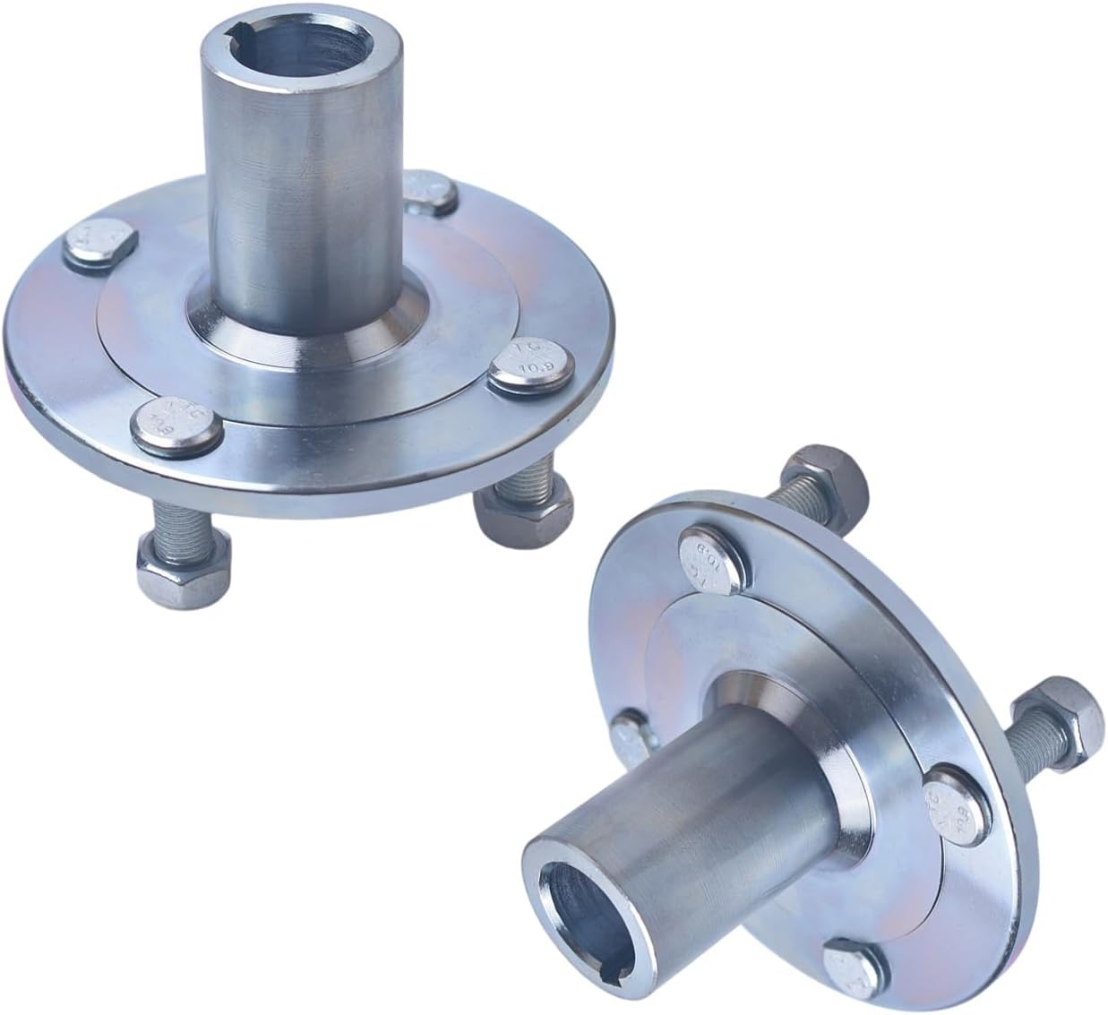 4" x 4" GoKart Live Axle Hub with 1" to 3/4" StepDown 1/4" Keyed Shaft, 8 Inch