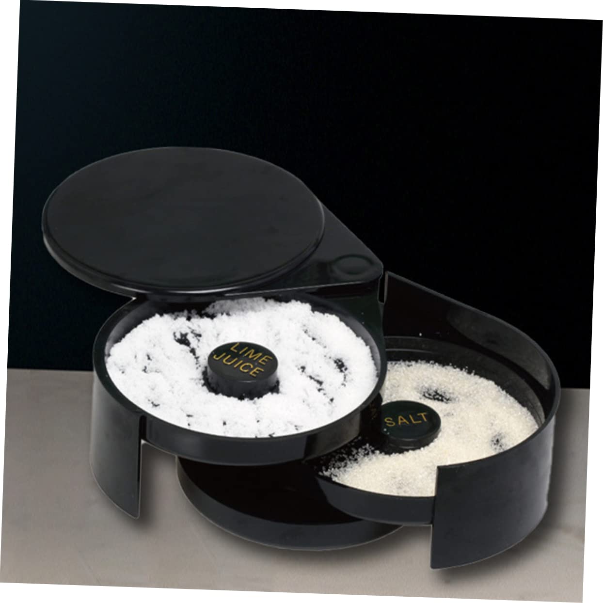 PRETYZOOM 3-Tier Margarita Salt Box Sugar Bartending Kit for Cocktails Wine Glass Salt Box Home Bar Accessory