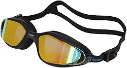 Óculos Natação Speedo Poseidon Espelhado Blue Label Águas Abertas Preto Revo Gold