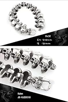 Amazon | ステンレス スカル ブレスレット ドクロ 髑髏 骸骨
