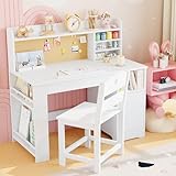 【Évolue avec votre enfant】Conçu pour les enfants de 3 à 8 ans, le bureau s'adapte à la taille de votre enfant tandis que la chaise ergonomique favorise un bon développement de la colonne vertébrale et des articulations grâce à son dossier incurvé et incliné, offrant un confort optimal à chaque étape de sa croissance.