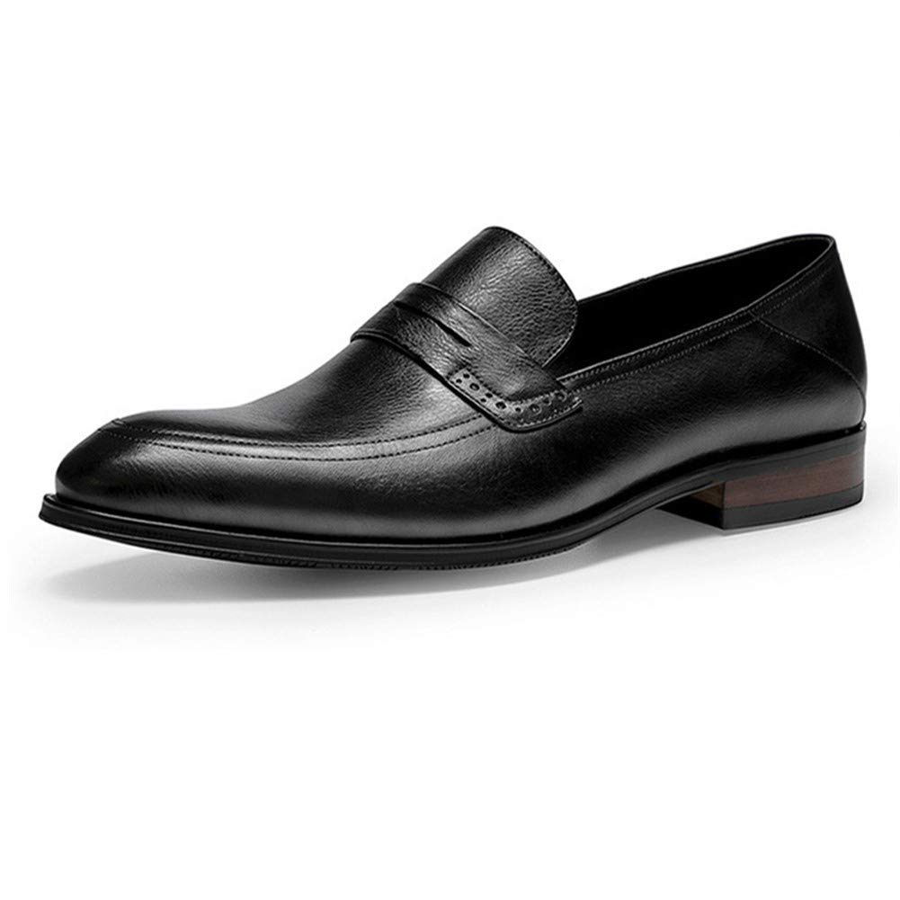 Mocassins penny de style oxford bas en cuir noir pour homme en 42