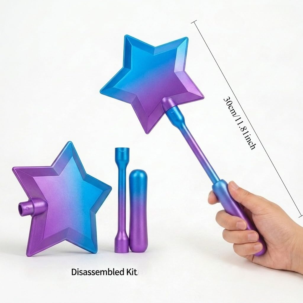 2 Pack Credit Card Wands, Magic Wand Holder Set in Pink and Blue Purple Gradient for Tap to Pay, Star Handle Fairy