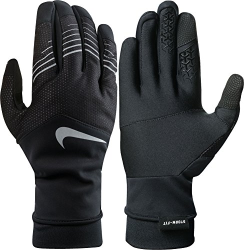 Nike Women's Storm-Fit Hybrid Run Gloves Black/Silver Athletic Sports