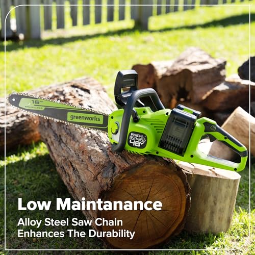 Greenworks 48V 16" Electric Chainsaw w/ 2x 4.0Ah Batteries & Charger (CS4816C) - image 8