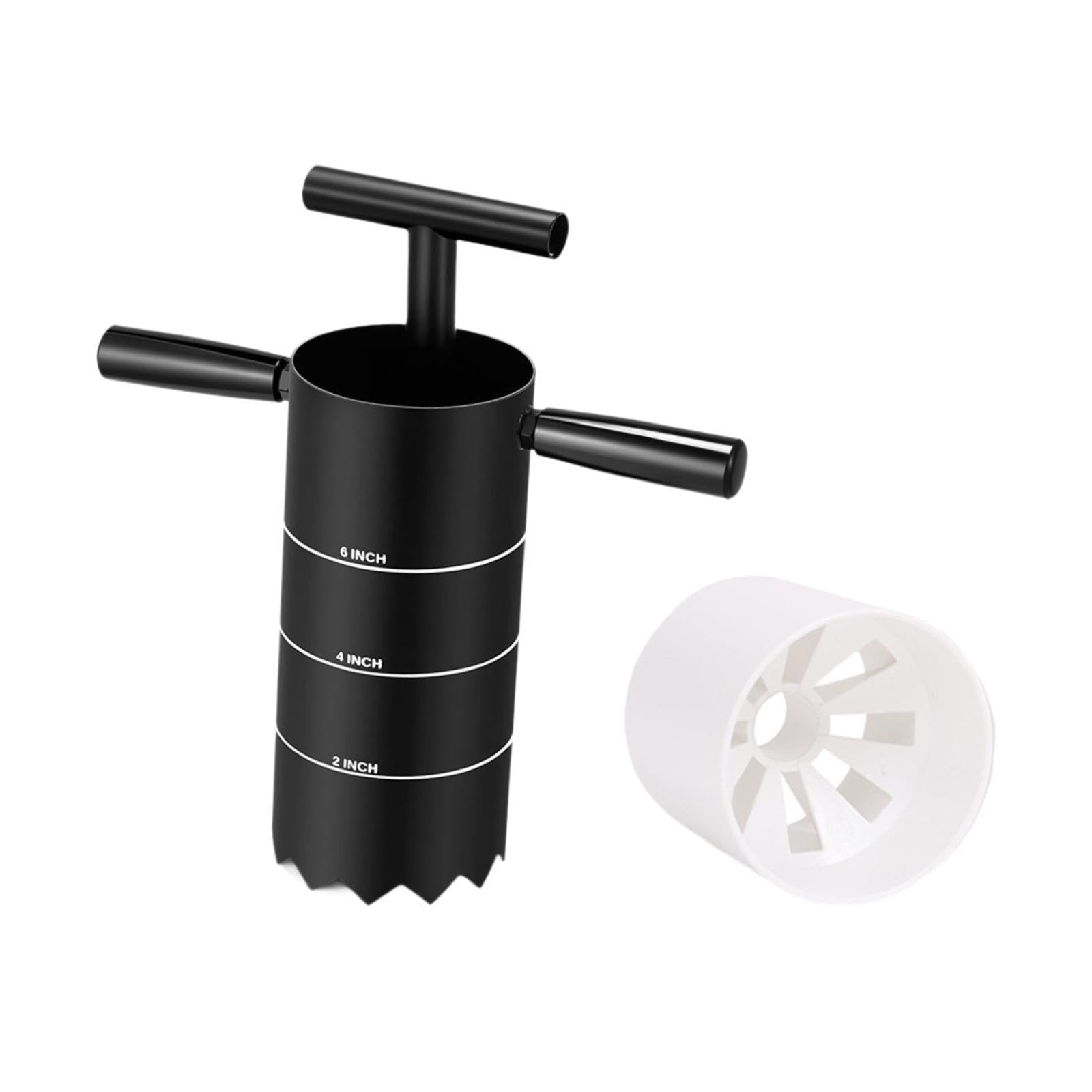 Coupe-trous Portable, avec Poignée et Accessoires Détachables, Godet pour Creuser Des Trous, pour L'extérieur Du Jardin, 4 Pouces Multi Hole