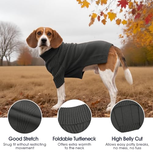Image of Great Dane Sweater,5XL Extra Large Sweater for Giant Breed Dogs in Winter | Turtleneck Cold Weather Outfit, For Senior & Short-haired Giant Dog Clothes, Elastic Pullover for Saint Bernard,Mastiff
