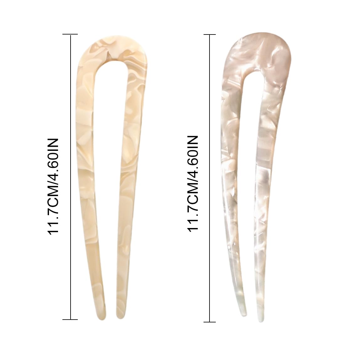 XIKSJW 3 Pieces U Shaped Hair Pins French Style Hair Clips Headpiece for Women and Girls, Black, Brown, Unknown, 1 stück (3er Pack) - Image 2