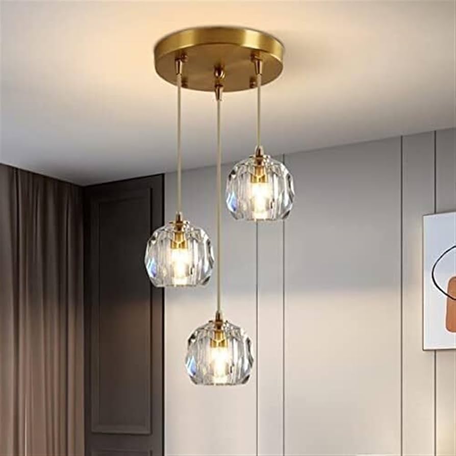 SMART CHANDELIER TSC3LAL17-3W 10個入り ZTKGB 3 Heads Crystal Pendant Light, Modern Round Chandelier
