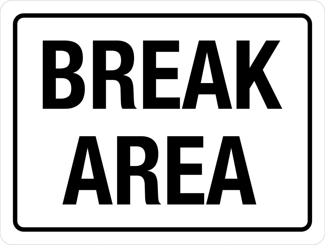 Amazon.com: Break Area White Landscape - Wall Sign Facility Signs