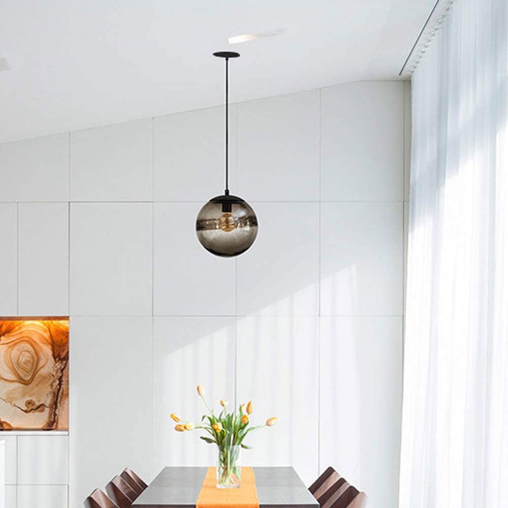 HXYSXHJUO Mid Century Hanging Light Fixture E27 Industrial Clear Glass Globe Shade Pendant Lighting Modern Kitchen Chandelier