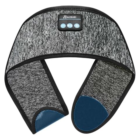 ZRUHIG Sleep Headband, Adjustable Headband Headphones, Sleeping Headphones, Bluetooth Headband with Thin Speakers Mic for Men Women, Yoga, Running, Workout, Travel (Grey) Cover