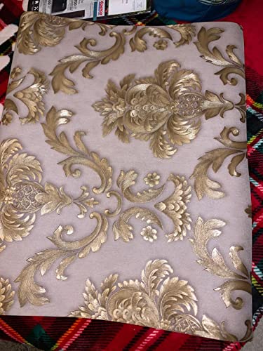 Kalri 32.8Ft X1.738Ft Luxury Metallic Gold And Cream Textured Damask Wallpaper Home Room Wall Paper Rolls For Living Room, Bedroom, Bars (Wp40936A) #TOP7