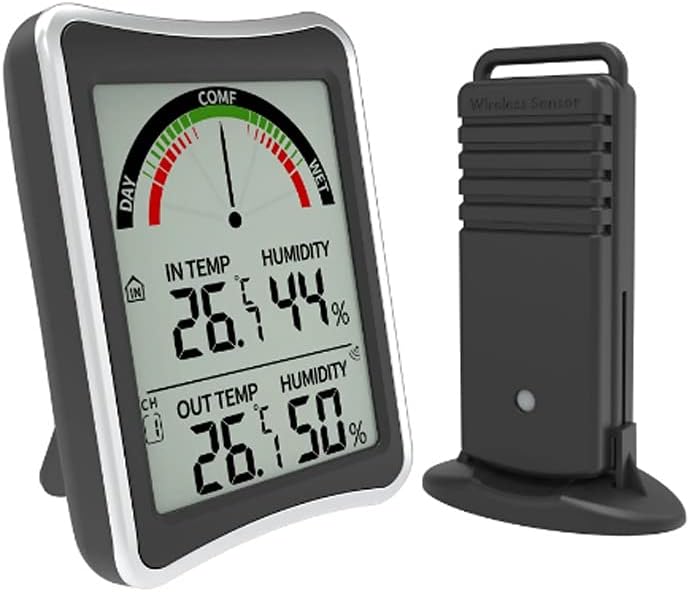 Indoor Outdoor Thermometers Large Screen LCD Thermometers Hygrometer Electronic Remote Channel Thermometers