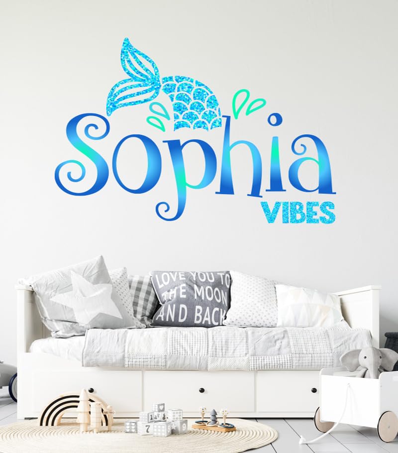 Vinilo Decorativo Personalizado Cola Sirena 15x11 in miniatura 2