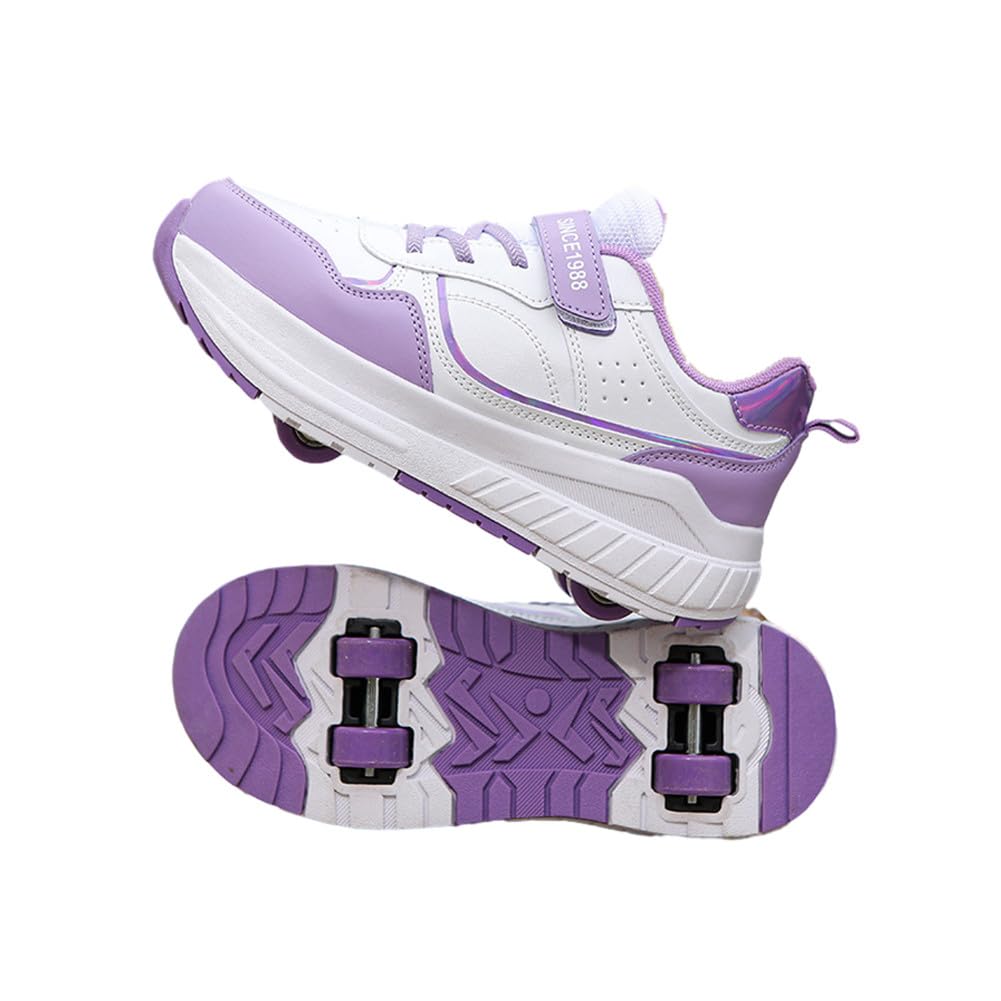ENEN 2-in-1 Roller Schuhe Kinder Streetstyle Outdoor Turnschuhe mit 4 Rollen Versenkbarer