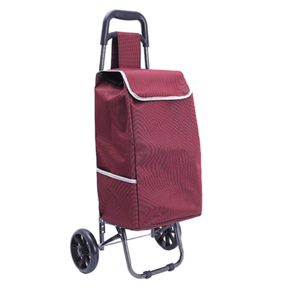 OLSKFUH Shopping Trolleys,Climbing Shopping Cart Home Portable Folding Food Small Pull Cart Trolley Cart Luggage Cart Trolley Trailer,Red Multifunctional,