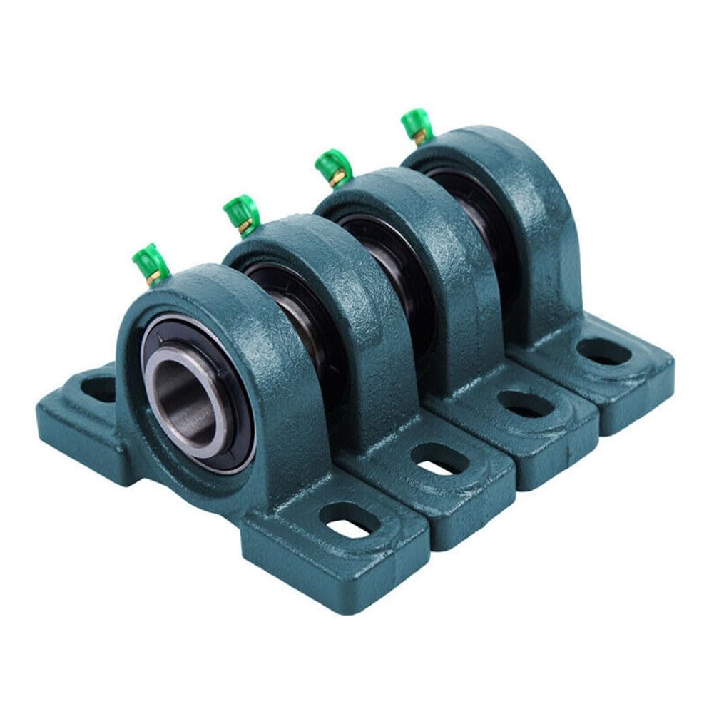 Ucp205 Lot de 2 roulements à 16 roulements montés sur base solide - 1 alésage de 25 mm - Boîtier en fonte à 2 boulons avec verrouillage à vis de réglage pour machines industrielles de transformation