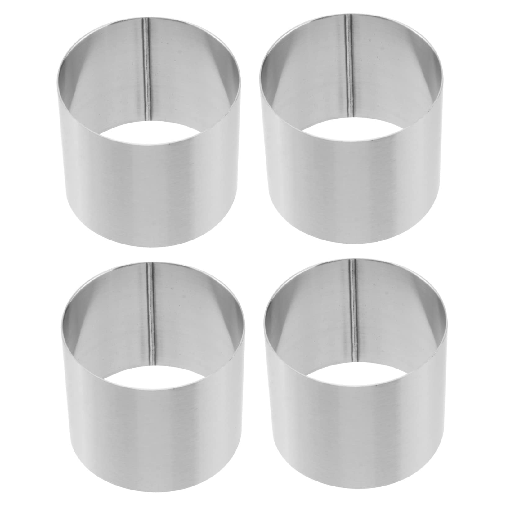 CONGARTENO 4pcs Stainless Steel Mousse Cake Mold Baking Molds Biscuit and Cooking Easy to -oil for Desserts and Cakes