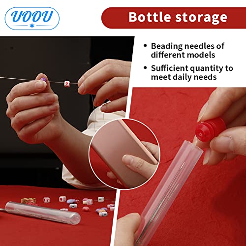 Beading Needles Set Include 60 Pcs Long Straight Beading Thread Needles + 10 Pcs Big Eye Beading Needles, Embroidery Needles With Needle Box, Thimble, Flower Needle Threaders For Jewelry Making #TOP5