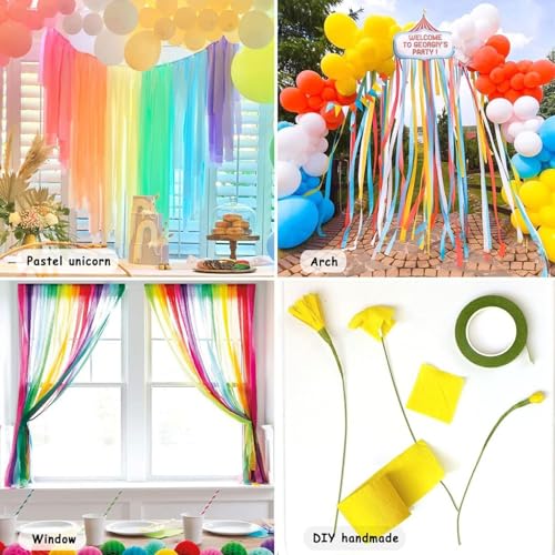 Image of Capesaro Blue Crepe Paper Streamers - 6 Rolls Party Streamers for Baby Shower Boy Birthday Various Festival Party Decorations