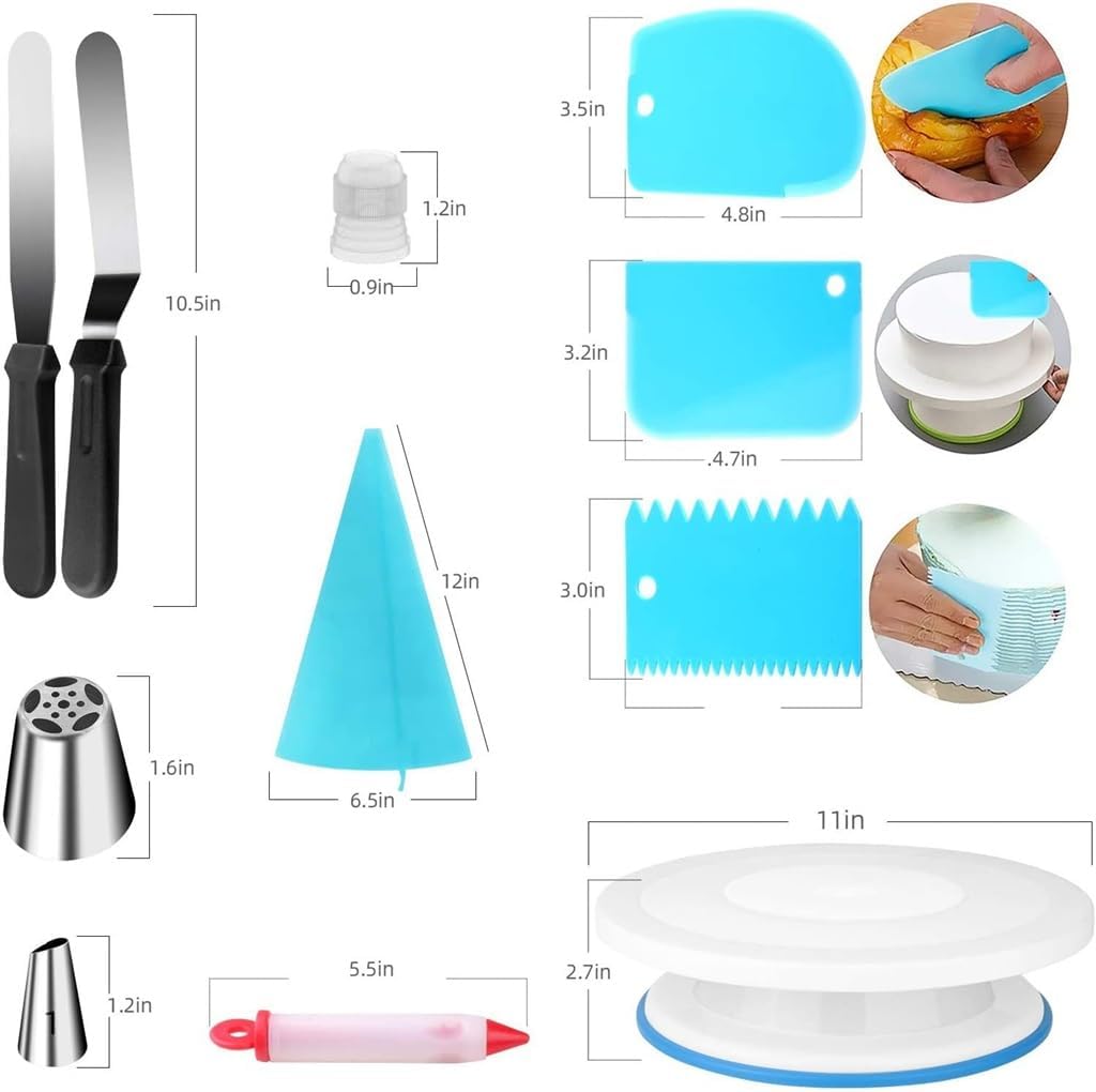 173 Piece Cake Turntable Set Anti Slip Mounting Mouth Tool