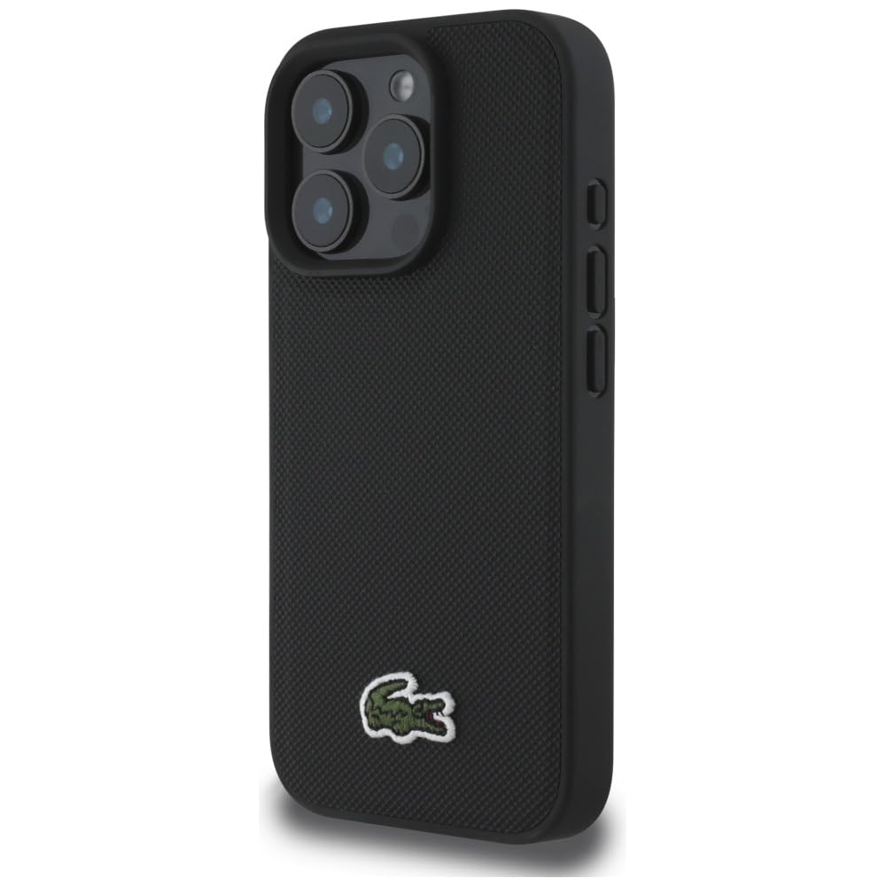 CG MOBILE Lacoste Iconic Petit Pique Crossbody Coque pour iPhone 16 Pro compatible avec MagSafe (noir)