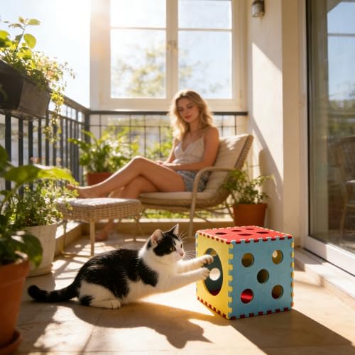 Juego para gatos plegable con tubos interactivos y escondite de interior para casa 3