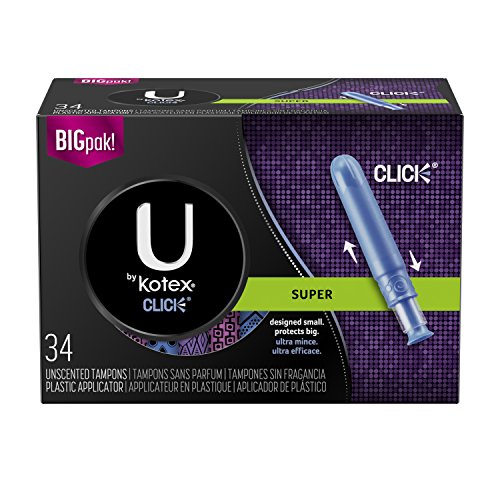 U by Kotex Click* Super Compact Tampons, Unscented-34 ct