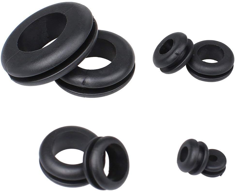 Xrten 180 Piece Black Rubber Grommet Gasket Ring Assortment Kit For Cables, Plug and Cable - Image 4