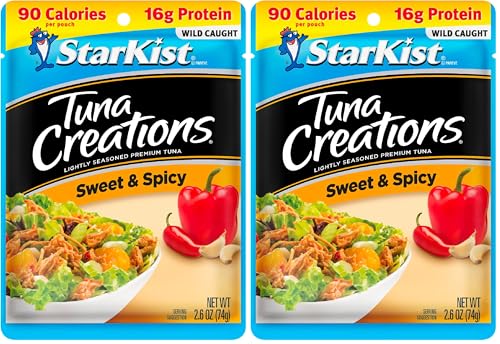 Image of StarKist Tuna Creations Sweet and Spicy Pouch (2.6 oz - Wild Caught, High Protein Shelf Stable Seafood, Gluten Free, Soy Free, No Draining, Ready to Eat for Salads and Sandwiches (Pack of 2)