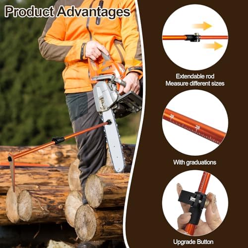 Firewood Measuring Tool for Chainsaw, Extendable & Adjustable Wood Length Ruler with Multiple Graduations, Magnetic Logging Attachment for Longer Logs, Upgraded Quick-Release Buckle — view 6