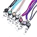 ID Card Lanyard, SAVORI 32.9" Crystal ID Card Holder with Strap - 7 Pack