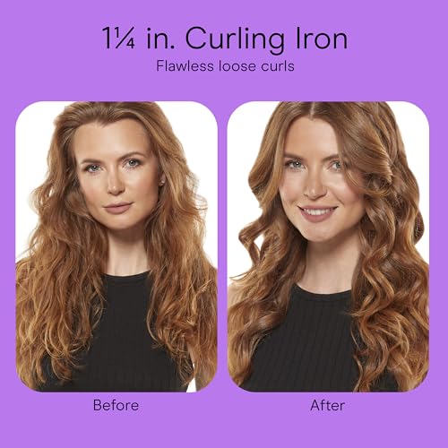 Conair INFINITIPRO Tourmaline Ceramic Curling Iron 1-1/4 inch Barrel with 5 Heat Settings up to 400°F and Digital Display, Lightweight Hair Styling Tool for Medium and Long Hair, Gray, CD1001L - image 9