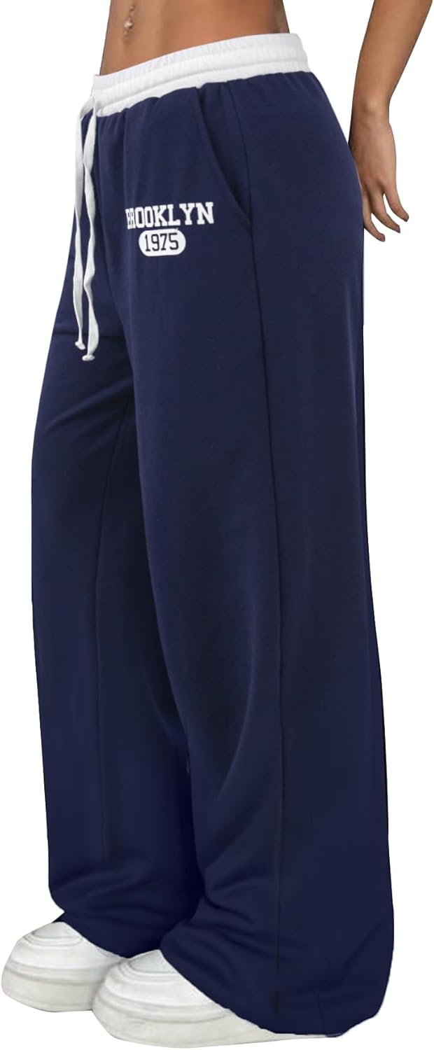 SOFIA'S CHOICE Women's Drawstring Sweatpants Low Waist Wide Leg Pants with Pockets - Image 3
