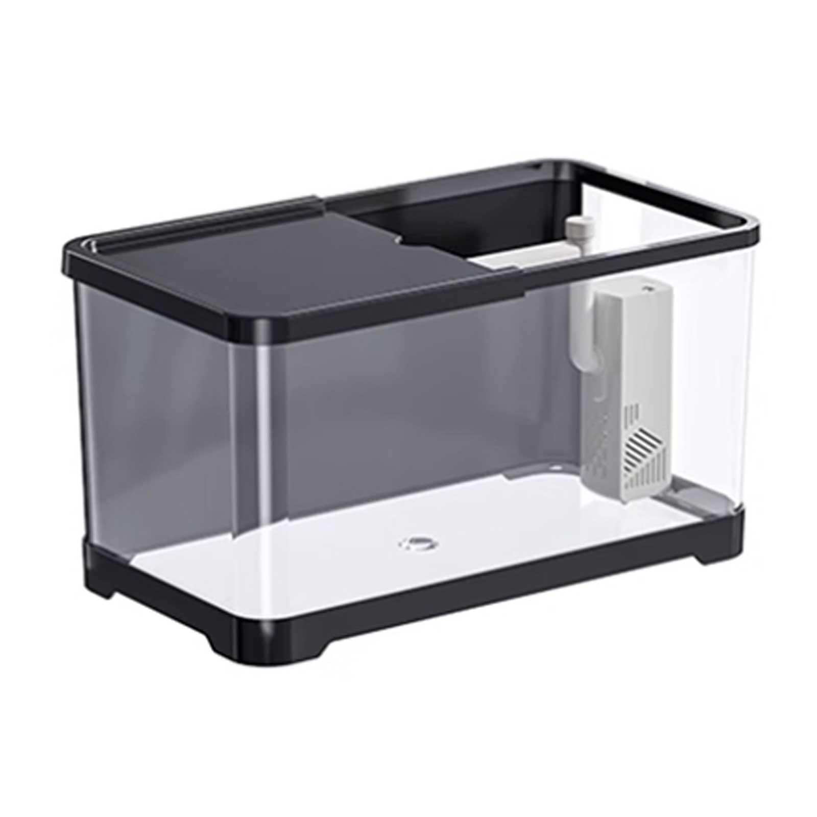Acquario per Pesci Acquario da Tavolo in Acrilico Trasparente con Coperchio e Base, Piccolo Soggiorno, Acquario for l'allevamento di Pesci Acquari(Nero,Piccolo)