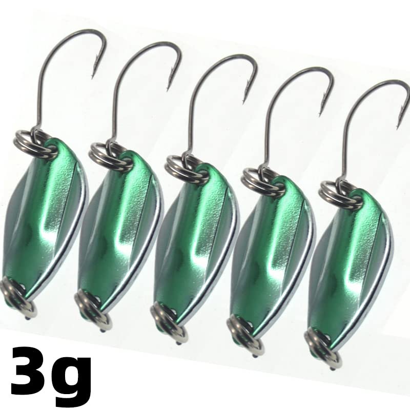 linyutech Angelhaken Fisch 5 Stück/Charge 3 Gramm Löffel Pailletten Köder Metall Harte Köder Farbe Künstliche Einhaken… – Bild 3